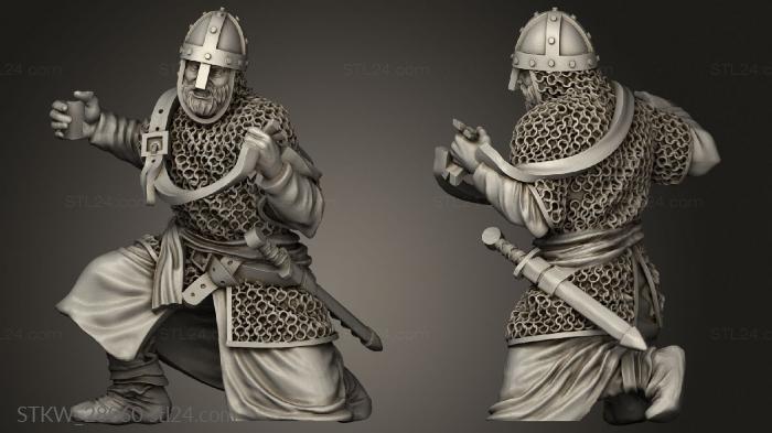Military figurines (Spanish Speen Spear Kneel Banner Variant, STKW_28060) 3D models for cnc