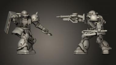 Military figurines war mecha big zeta trooper 3d model