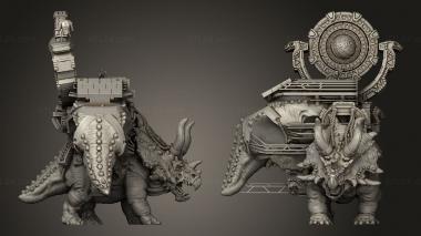 Military figurines Ceratops with Priestess Back Leg 3d model