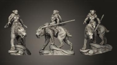 Military figurines bug Beounted bugbear on sabertooth tiger 3d model