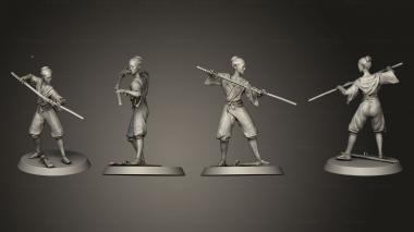 Military figurines Arquebusier Draw Base Sup 3d model