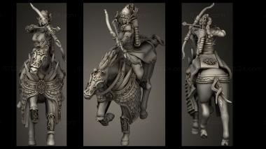 Military figurines rider horse 3d model