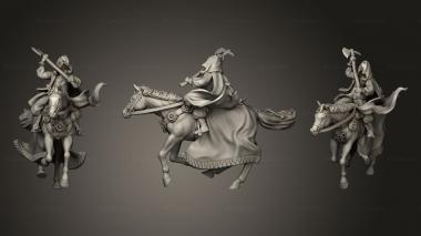 Military figurines dark raider mounted 3d model