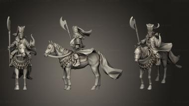 Military figurines dark sorcerer mounted 3d model
