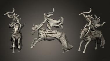 Military figurines Dark Swordmaster Mounted 3d model