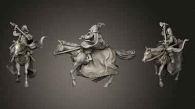 Military figurines dark raider mounted 3d model