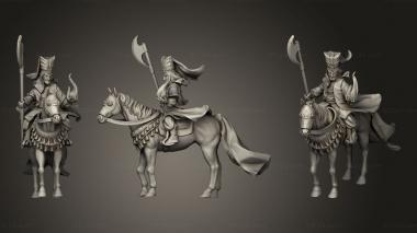 Military figurines dark sorcerer mounted 3d model