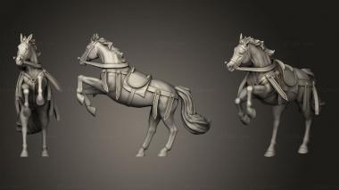 Military figurines Horses horse light tack rearing 3d model