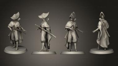 Military figurines Arquebusier Stand Complete 3d model