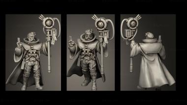 Military figurines almeric the techno preacher 3d model