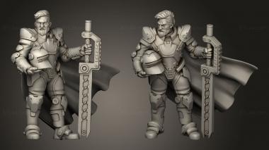 Military figurines bertrand the electro knight 3d model