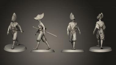 Military figurines Arquebusier Walk Complete 3d model