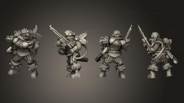 Military figurines (arquebusier 01, STKW_2825) 3D models for cnc