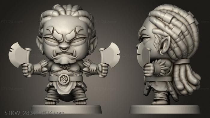 Military figurines (Chibi Barb, STKW_28347) 3D models for cnc