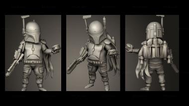 Military figurines Chibi Boba Fett Boba Fat 3d model
