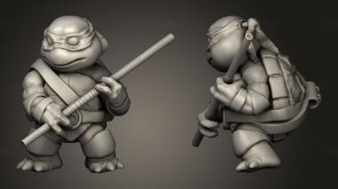 Military figurines Chibi Mutant Ninja Turtles Don Bandana 3d model