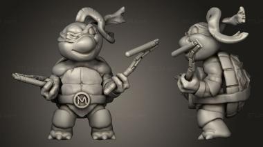 Military figurines Chibi Mutant Ninja Turtles Mikey Bandana 3d model