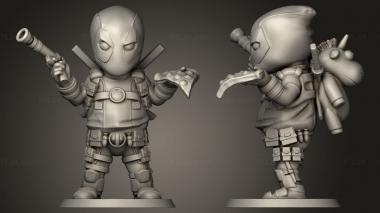 Military figurines Chubby Deadpool statue 3d model
