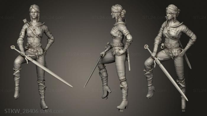 Military figurines (Ciri, STKW_28406) 3D models for cnc