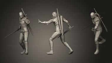 Military figurines Ciri And Geralt The Witcher 3d model