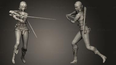 Military figurines Ciri And Geralt The Witcher 3d model