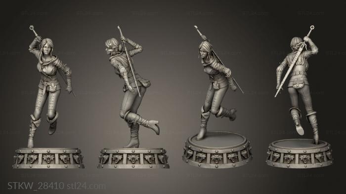 Military figurines (Ciri The Witcher, STKW_28410) 3D models for cnc