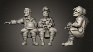 Military figurines Citroen French Transport Passengers soldats 3d model
