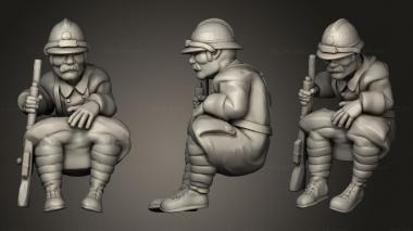 Military figurines Citroen French Transport Passagers soldat 3d model