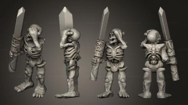 Military figurines artillery skeleton 2 3d model
