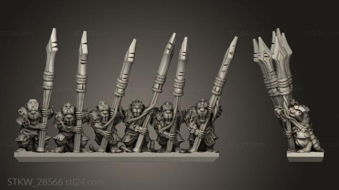 Military figurines (Claw Guard strips spear, STKW_28566) 3D models for cnc