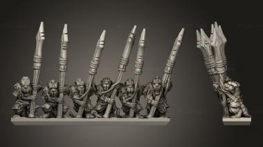 Military figurines Claw Guard strips spear 3d model