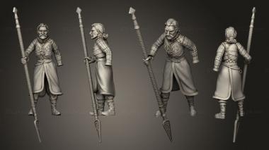 Military figurines cloak quiver javelin 3d model