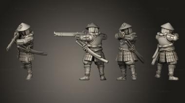 Military figurines Ashigaru Musketmen 2 3d model