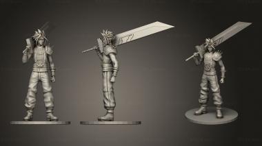 Military figurines Cloud Sword on Shoulder in 3d model