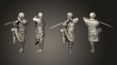 Military figurines Asian Adventures 16 Shaolin Monk Set 3d model