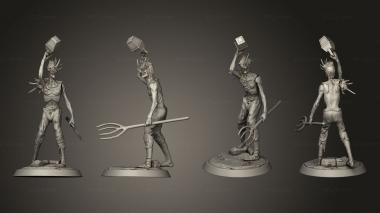 Military figurines Corrupt Villager Pitchfork Idle 3d model