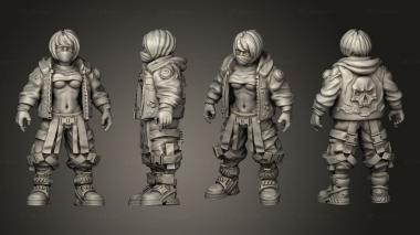 Military figurines Cosplayer Girl Standing 3d model