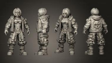 Military figurines Cosplayer Girl Standing 3d model