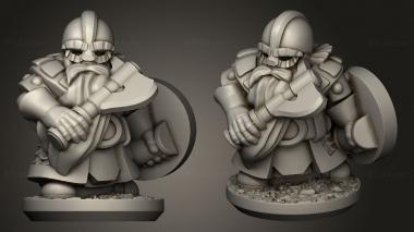 Military figurines Forge Dwarves Shields warrior 3d model