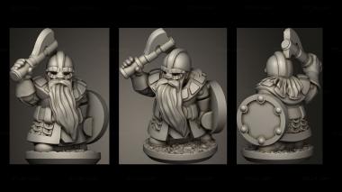 Military figurines Forge Dwarves Shields warrior 3d model
