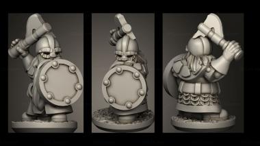 Military figurines Forge Dwarves Shields warrior 3d model