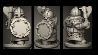 Military figurines Forge Dwarves Shields warrior 3d model