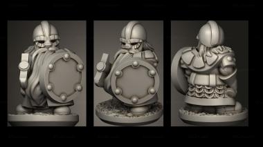 Military figurines Forge Dwarves Shields warrior 3d model