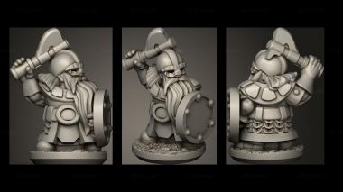 Military figurines Forge Dwarves Shields warrior 3d model