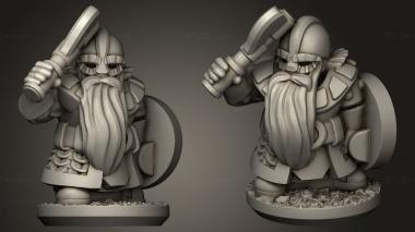 Military figurines Forge Dwarves Shields warrior 3d model