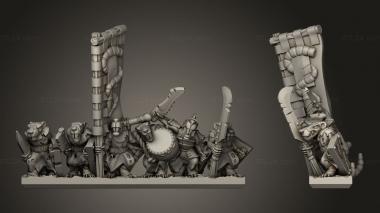Military figurines Forge Eastern Skaven Snickers strips banner 3d model
