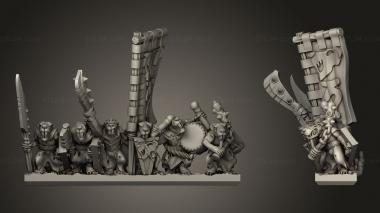 Military figurines Forge Eastern Skaven Snickers strips banner 3d model