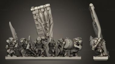 Military figurines Forge Eastern Skaven Snickers strips banner 3d model
