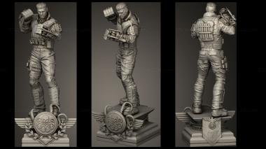 Military figurines CrossBones Statue 3d model