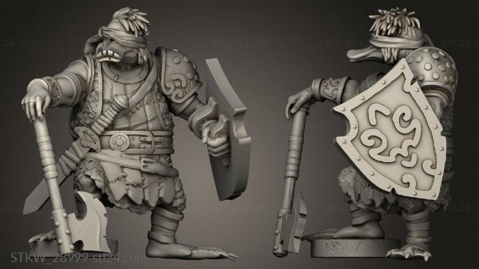 Military figurines (Duck Folk Mercenary Axe Shield, STKW_28999) 3D models for cnc